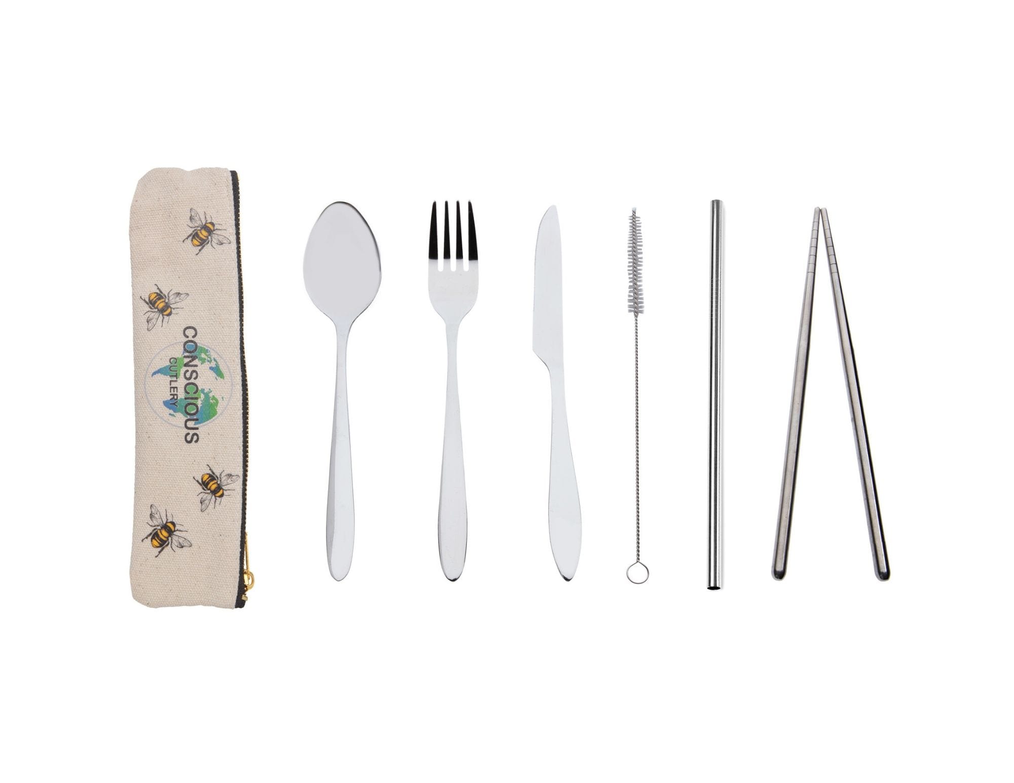 Bamboo Zero Waste Reusable Travel Cutlery Set With Pouch - Fork